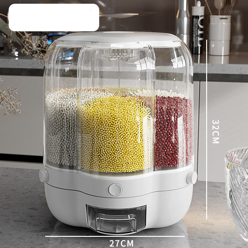 Contenedor de almacenamiento de alimentos grande, barriles de arroz giratorios 360, dispensador de cereales sellado, tanque de arroz, caja de granos, contenedor de almacenamiento de cocina