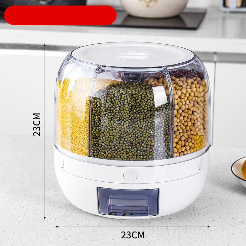 Contenedor de almacenamiento de alimentos grande, barriles de arroz giratorios 360, dispensador de cereales sellado, tanque de arroz, caja de granos, contenedor de almacenamiento de cocina